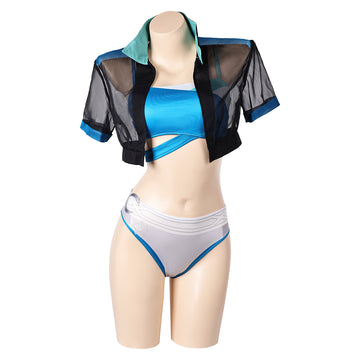 Luna Snow Women Blue Bikini Set Swimsuit Outfit Cosplay Costume Outfits Halloween Carnival Suit